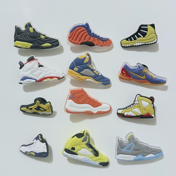 BOGO SALE NEW 12 Sneakers Croc Charms Jibbit Shoe Charm Disney Croc Charms - Picture 1 of 15